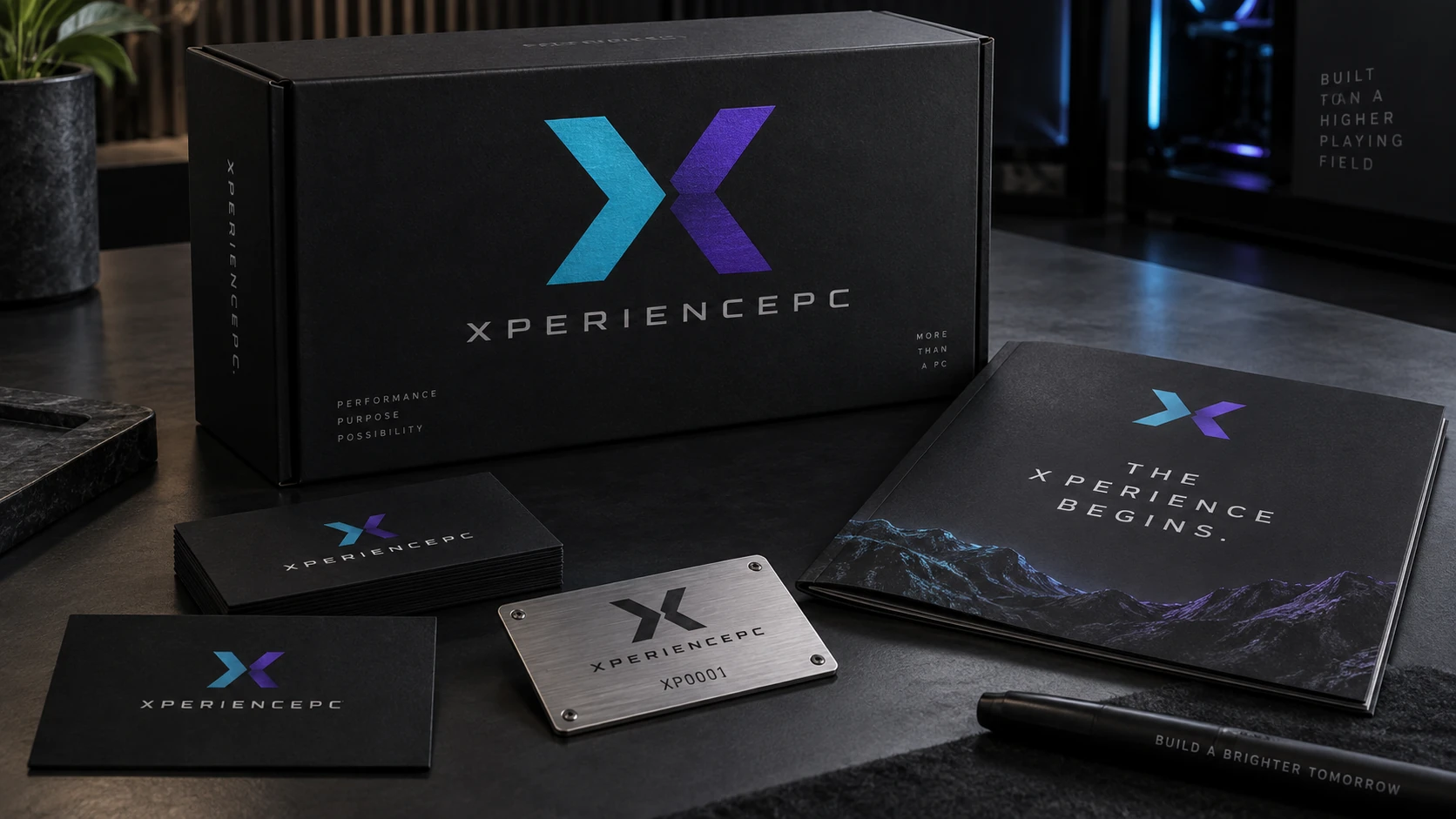 Concepto de packaging, tarjetas y documentación XperiencePC